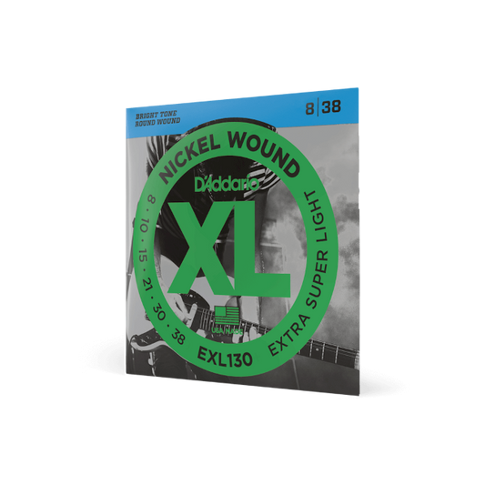 D'Addario EXL130 08-38 Extra Super Light, XL Nickel Electric Guitar Strings