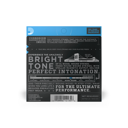 D'Addario 10-52 Light Top/Heavy Bottom, XL Nickel Electric Guitar Strings - EXL140