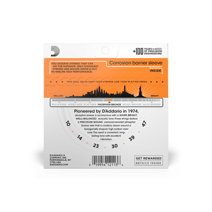 D'Addario EJ15 Extra Light, Phosphor Bronze Acoustic Guitar Strings (10-47)