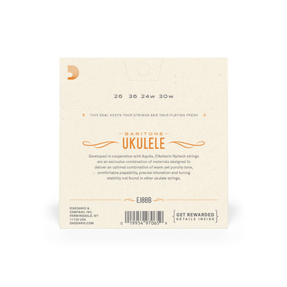D'Addario EJ88B Nyltech Ukulele Strings, Baritone