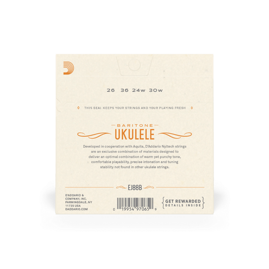 D'Addario EJ88B Nyltech Ukulele Strings, Baritone