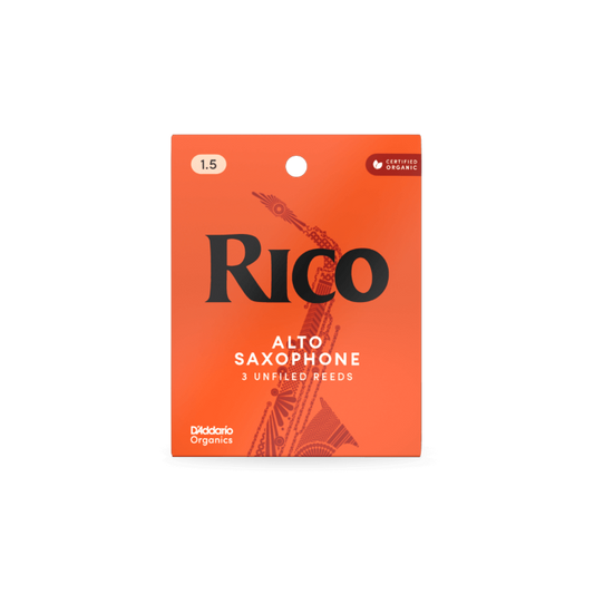 Rico RJA0320 Organic Alto Saxophone Reeds, Strength 2.0, Pack of 3
