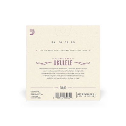 D'Addario EJ88C Nyltech Ukulele Strings, Concert