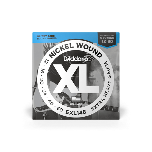D'Addario 12-60 Extra Heavy, XL Nickel Electric Guitar Strings - EXL148