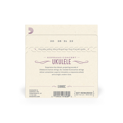 D'Addario EJ99SC Pro-Arté Carbon Ukulele Strings, Soprano / Concert