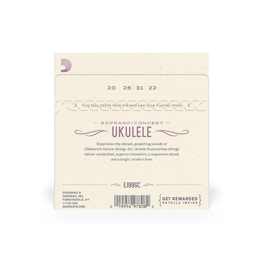 D'Addario EJ99SC Pro-Arté Carbon Ukulele Strings, Soprano / Concert