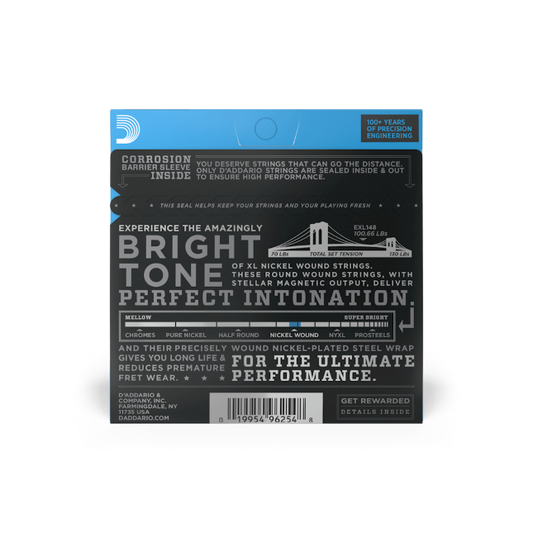 D'Addario 12-60 Extra Heavy, XL Nickel Electric Guitar Strings - EXL148