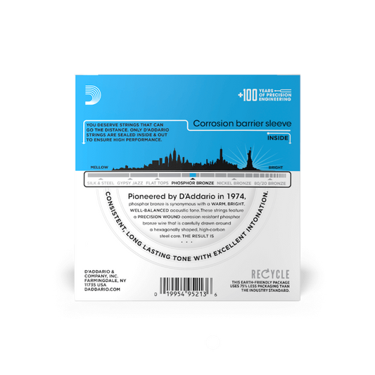D'Addario EJ16-10P  12-53 Light, Phosphor Bronze Acoustic Guitar Strings 10-Pack