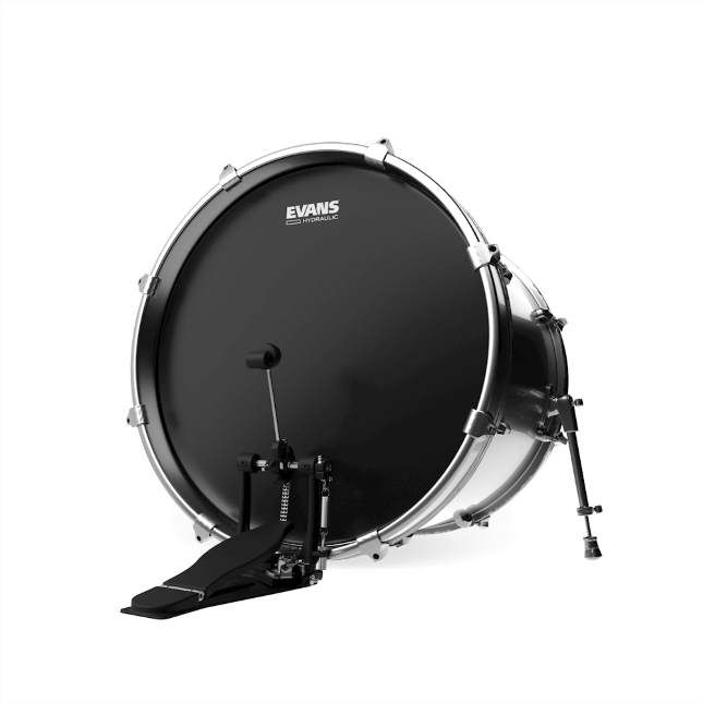EVANS BD22HBG Hydraulic Black Bass Batter Drumhead, 22 Inch