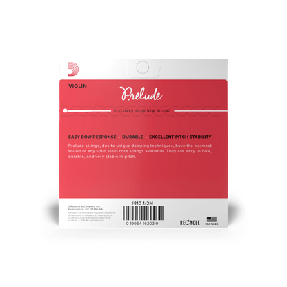 D'Addario J810 1/2M Prelude Violin String Set, 1/2 Scale, Medium Tension