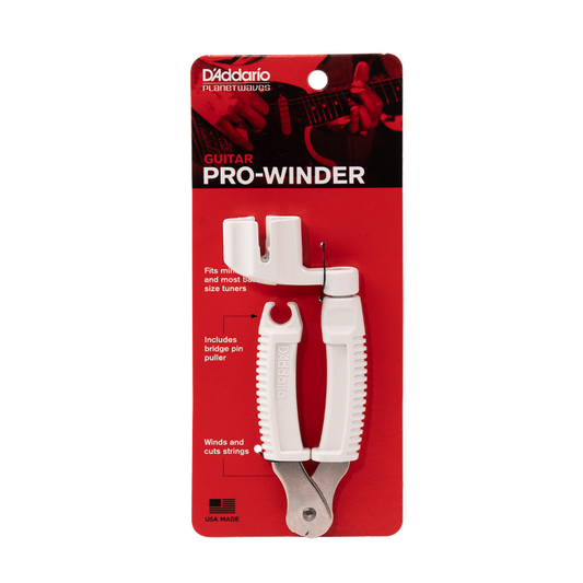 D'Addario DP0002W Guitar Pro-Winder, White