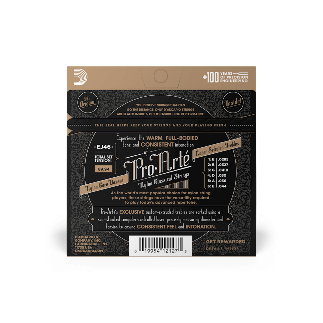 D'Addario Hard Tension, Pro-Arté Nylon Classical Guitar Strings - EJ46