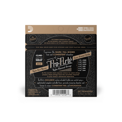 D'Addario Hard Tension, Pro-Arté Nylon Classical Guitar Strings - EJ46
