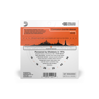 D'Addario 16-56 Medium Resophonic, Phosphor Bronze Resophonic Guitar Strings - EJ42