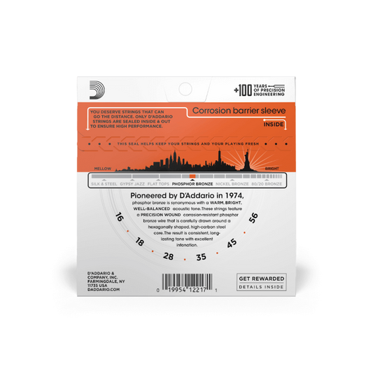 D'Addario 16-56 Medium Resophonic, Phosphor Bronze Resophonic Guitar Strings - EJ42