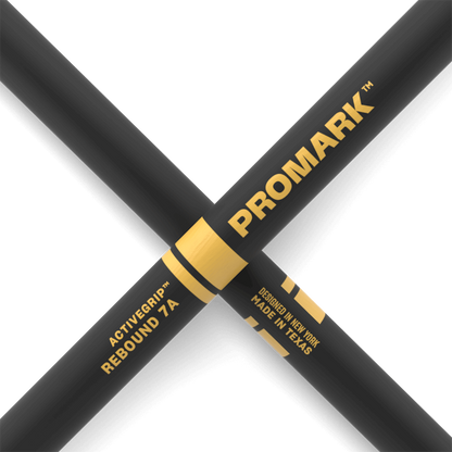 PROMARK Rebound 7A ActiveGrip Hickory Drumstick, Acorn Wood Tip - R7AAG