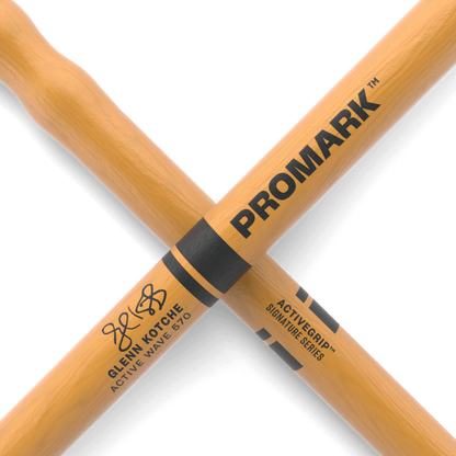 PROMARK TXGKAWW Glenn Kotche Active Wave ActiveGrip Clear Hickory Drumstick, Wood Tip