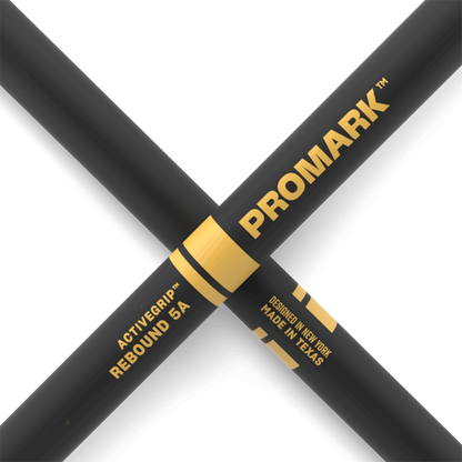 PROMARK Rebound 5A ActiveGrip Hickory Drumstick, Acorn Wood Tip - R5AAG