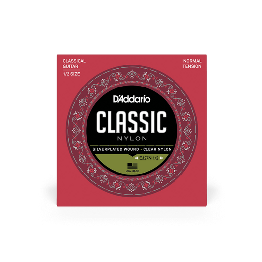 D'Addario EJ27N 1/2 Normal Tension 1/2 Size, Classic Nylon Student Classical Guitar & Guitalele Strings