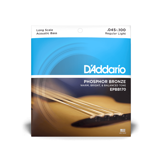 D'Addario EPBB170 Regular Light, Long Scale, Phosphor Bronze Acoustic Bass Strings (45-100)