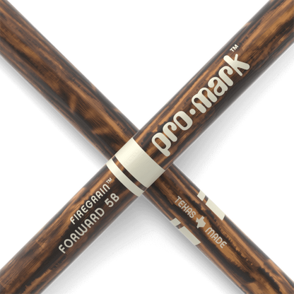 PROMARK Classic Forward 5B FireGrain Hickory Drumstick, Oval Wood Tip - TX5BW-FG