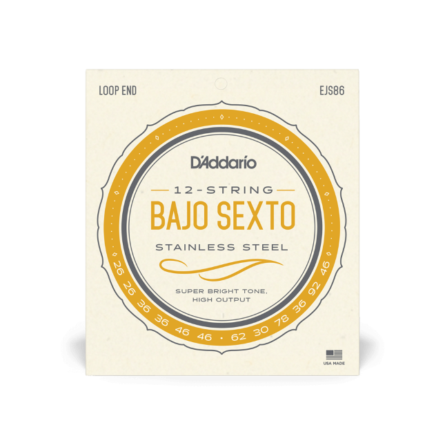 D'Addario EJS86 Bajo Sexto Stainless Steel Strings
