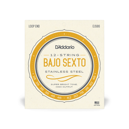 D'Addario EJS86 Bajo Sexto Stainless Steel Strings
