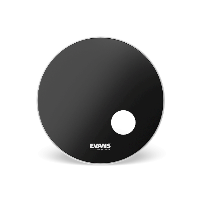 EVANS BD22RONX Onyx Resonant Bass Drum Head, 22 Inch