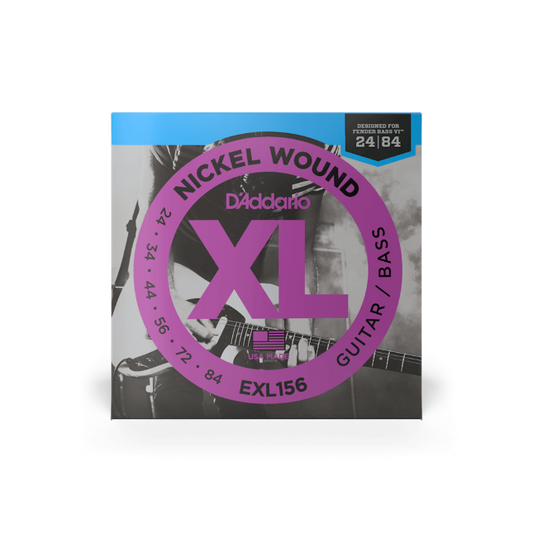 D'Addario EXL156 Fender Bass VI, XL Nickel Electric Guitar Strings (24-84)