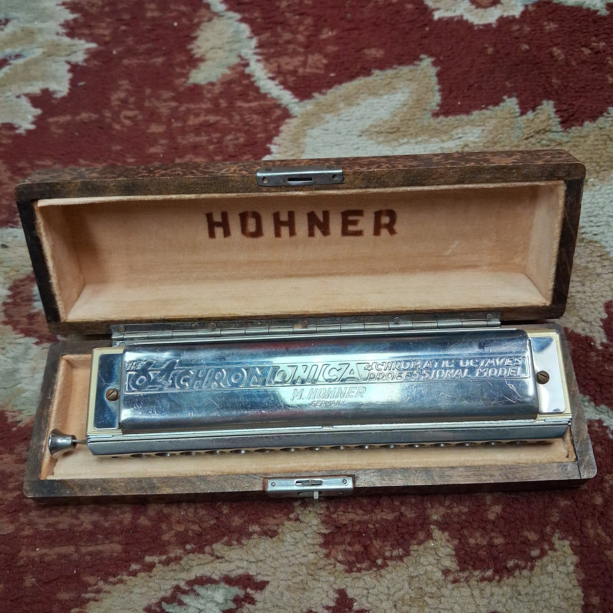 Hohner 64 Chromonica w/ Hohner Wood Case (USED) "Made In Germany"