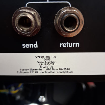 2018 Peavey VYPYR Pro-100 Modeling Guitar Combo Amplifier 100-watt, 1x12" (USED) SN# 1JBIJ250029