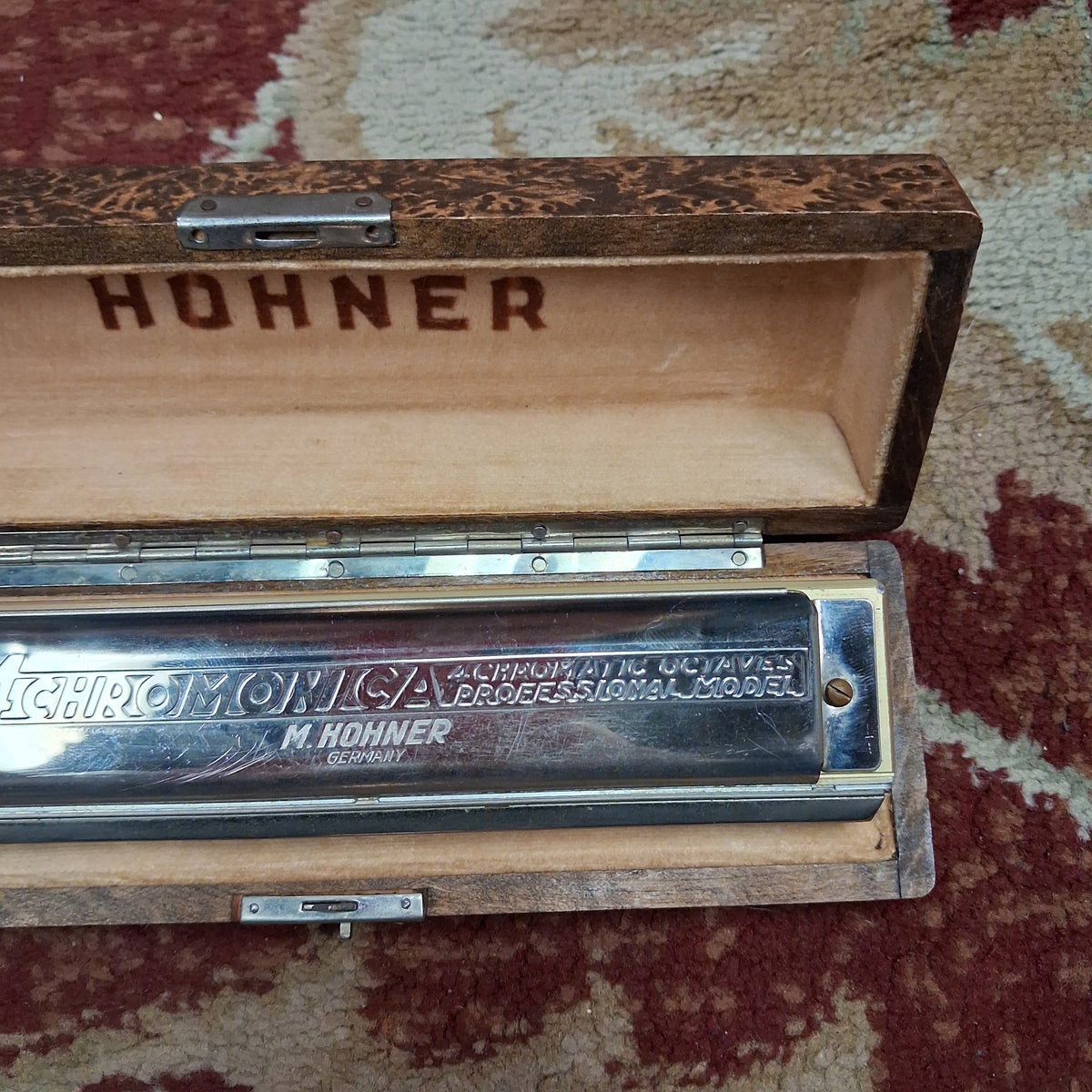Hohner 64 Chromonica w/ Hohner Wood Case (USED) "Made In Germany"