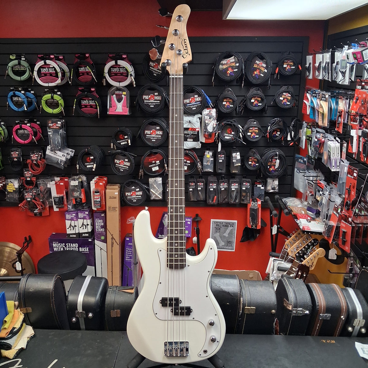 Glarry GP 4-String Electric Bass - White (USED)