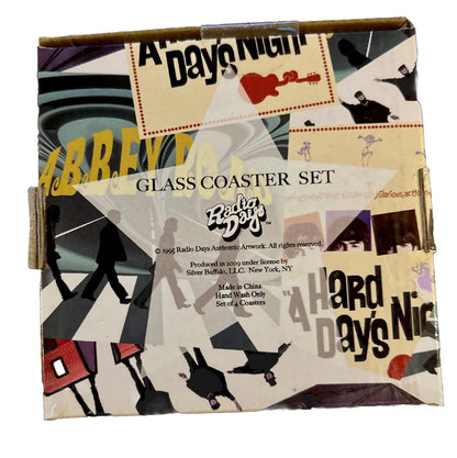 The Beatles Radio Days Glass Coaster Set Of 4 (Open Box)